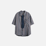 Chemise rayée à cravate pour femme