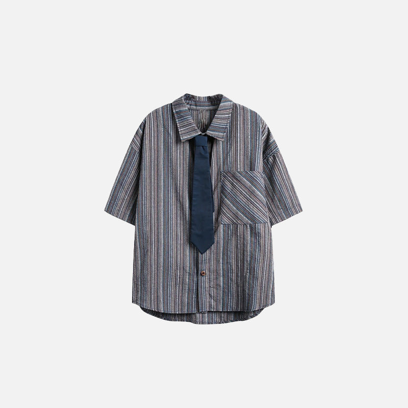 Chemise rayée à cravate pour femme