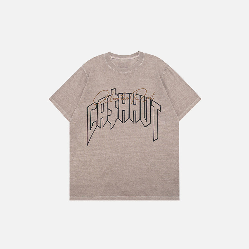 Vintage Loose Washed Printed T-Shirt
