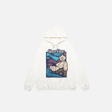 Emo Bear Graphic Print Oversized Hoodie