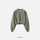 Sweat-shirt court en polaire pour femme