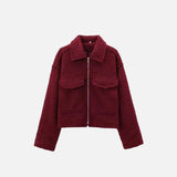 Fleecejacke mit umklappbarem Kragen