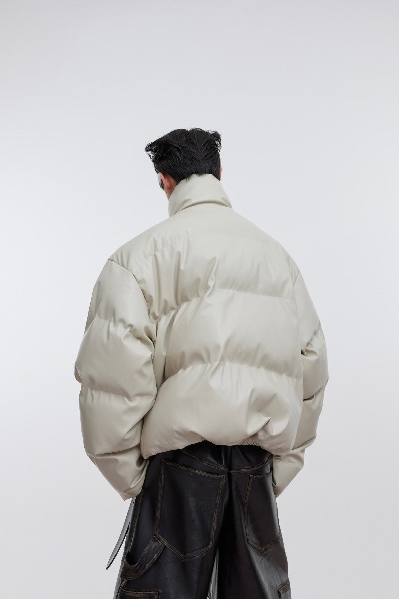 Daunenjacke aus PU-Leder 