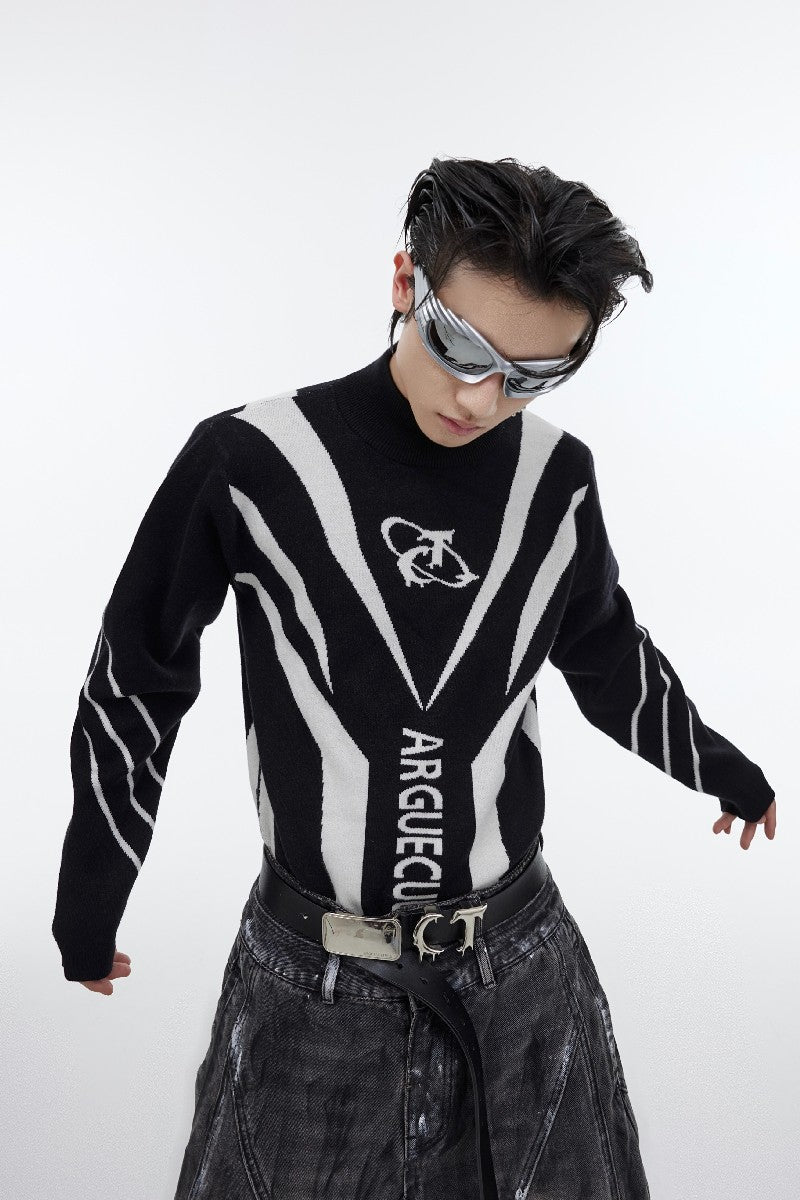 Rollkragenpullover mit Logo 