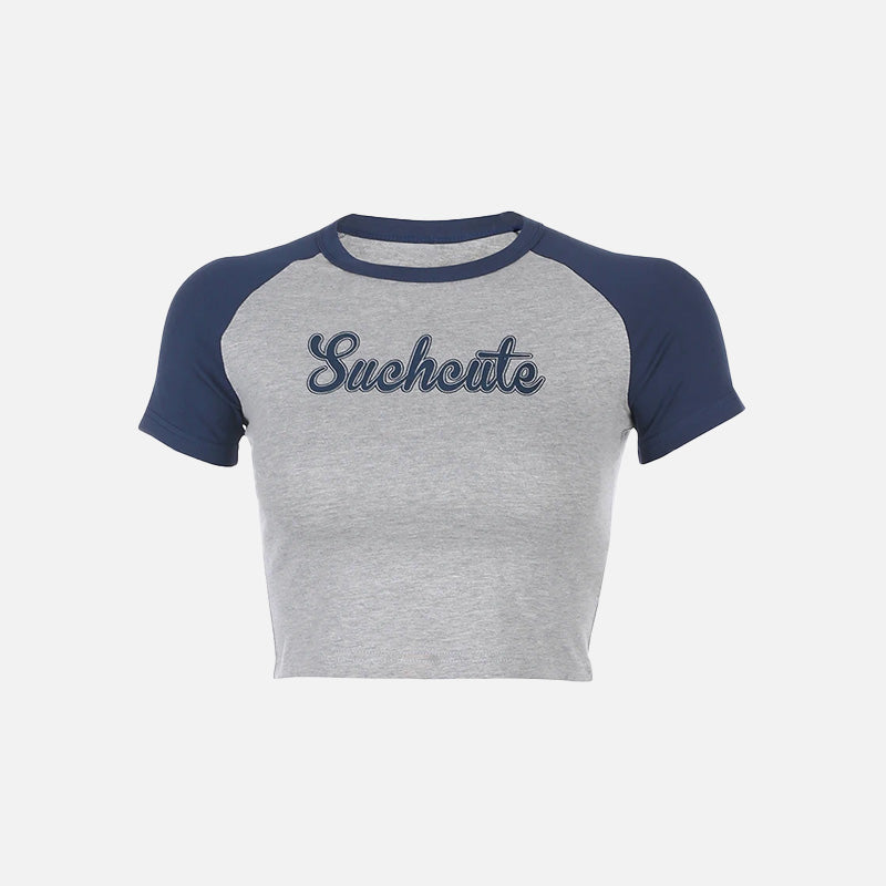 Vintage Damen-Crop-Top mit Print