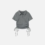 Polo-T-Shirt für Damen mit seitlichen Bindebändern