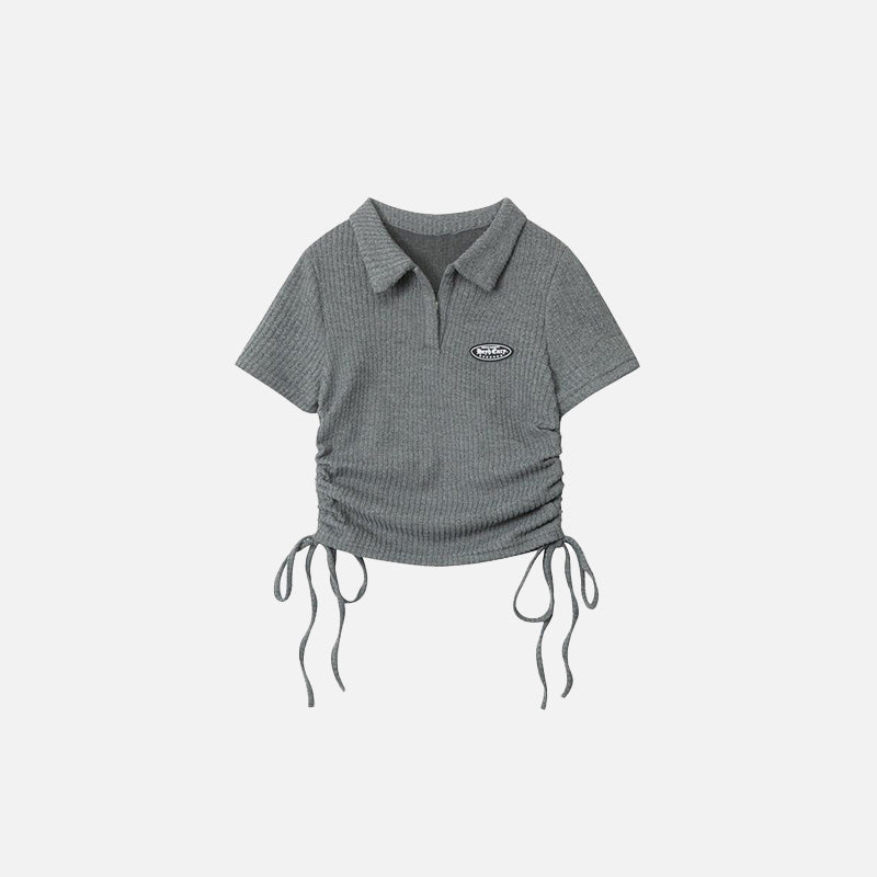 Polo-T-Shirt für Damen mit seitlichen Bindebändern