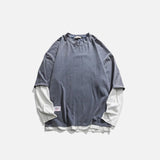 Locker geschnittenes T-Shirt mit doppelten Ärmeln 
