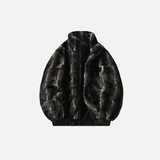 Veste chaude et coupe-vent doublée en fausse fourrure polaire