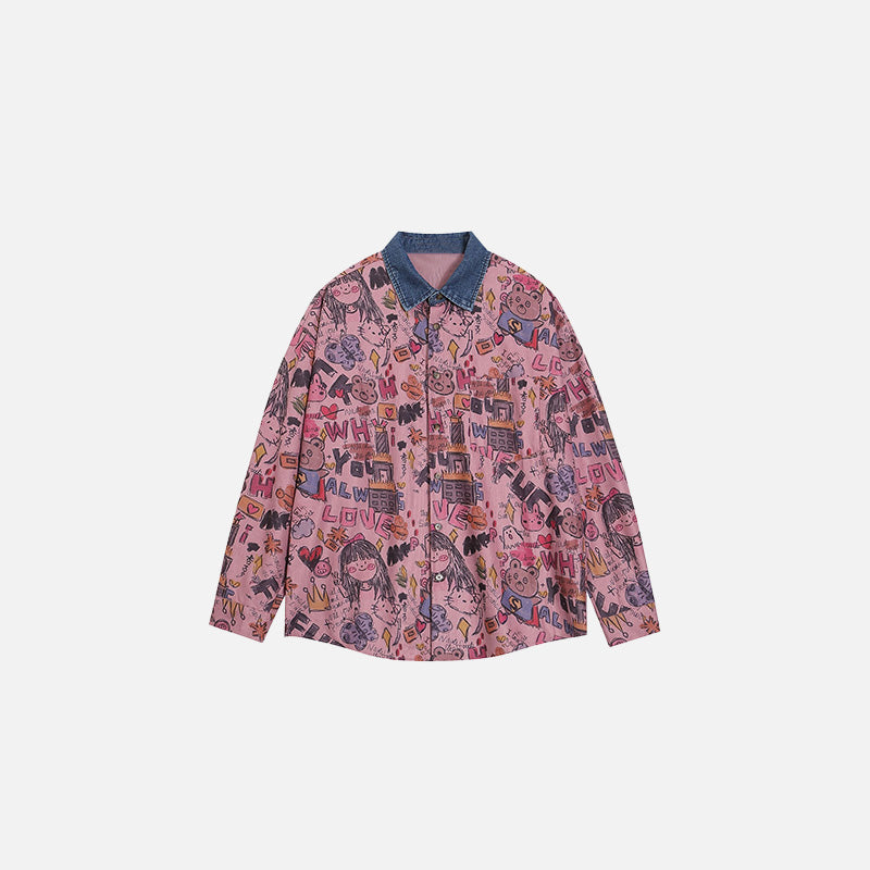 Animated Graffiti Patterned Shirt