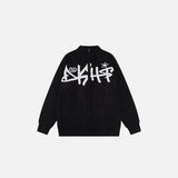 Y2K Graffiti Zip-Up Sweater