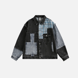 Retro Oversized Casual Patchwork Denim Jacket