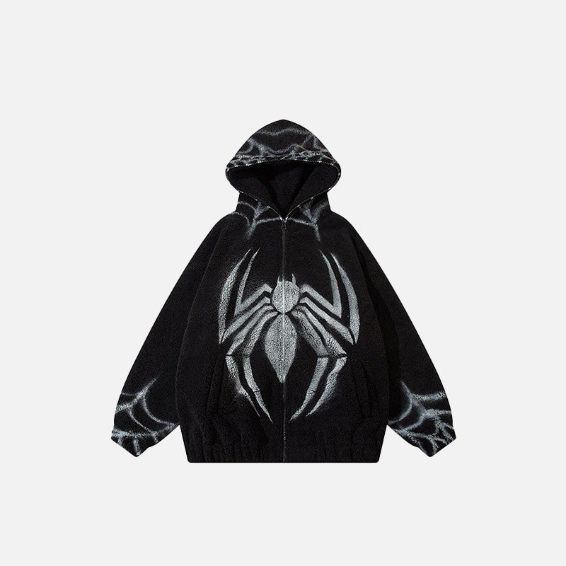 Loose Spider Fleece Zip-up Jacket