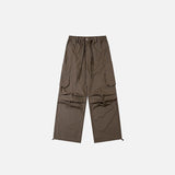 Loose Solid Color High Waist Cargo Pants