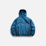Cross-Zip Quilted Puffer Hooded Jacket