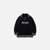 Turn-down collar Soft Vintage Sweater