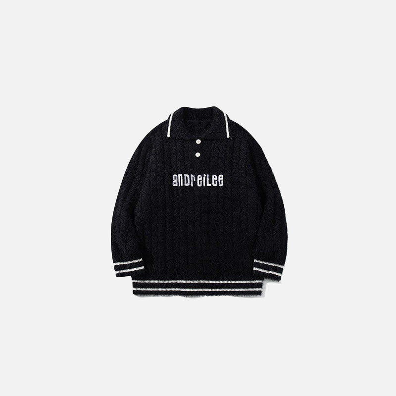 Turn-down collar Soft Vintage Sweater