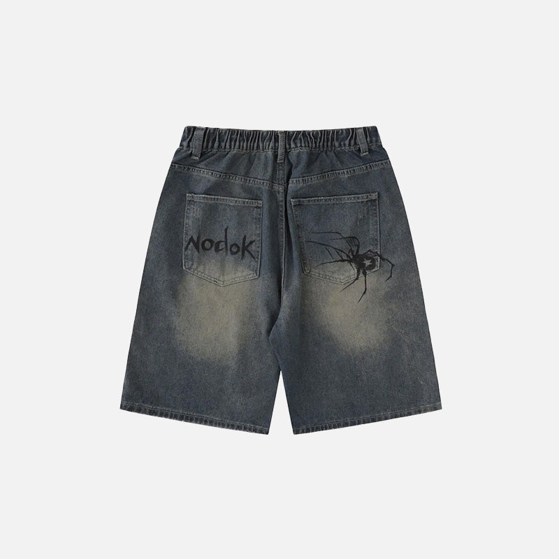 Y2K Vintage Spider Graphic Shorts