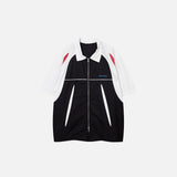 Splicing Color Zip-up Shirt