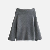 Schulterfreier Grobstrickpullover