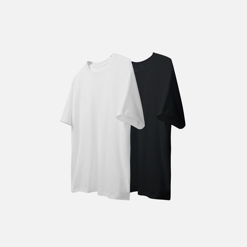 Black And White Solid Color T-shirt