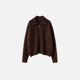 Plush Cashmere Zipper Knitwear Cardigan