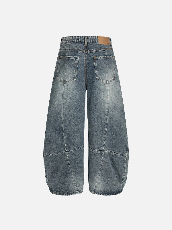 Y2K Trendige, gewaschene, zerrissene Jeans mit weitem Bein