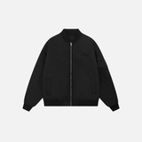Plüschige, locker sitzende Baseballjacke mit gestickten Buchstaben