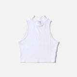 Ärmelloses Crop-Top mit hohem Kragen