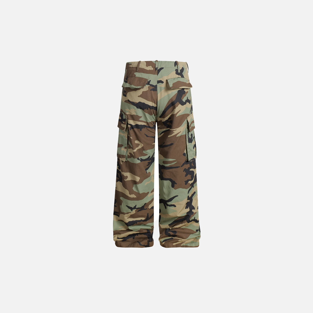 Elevated Camouflage Loose Wide Leg Cargo Pants