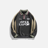 Vintage American College Style Suede Sweatshirt