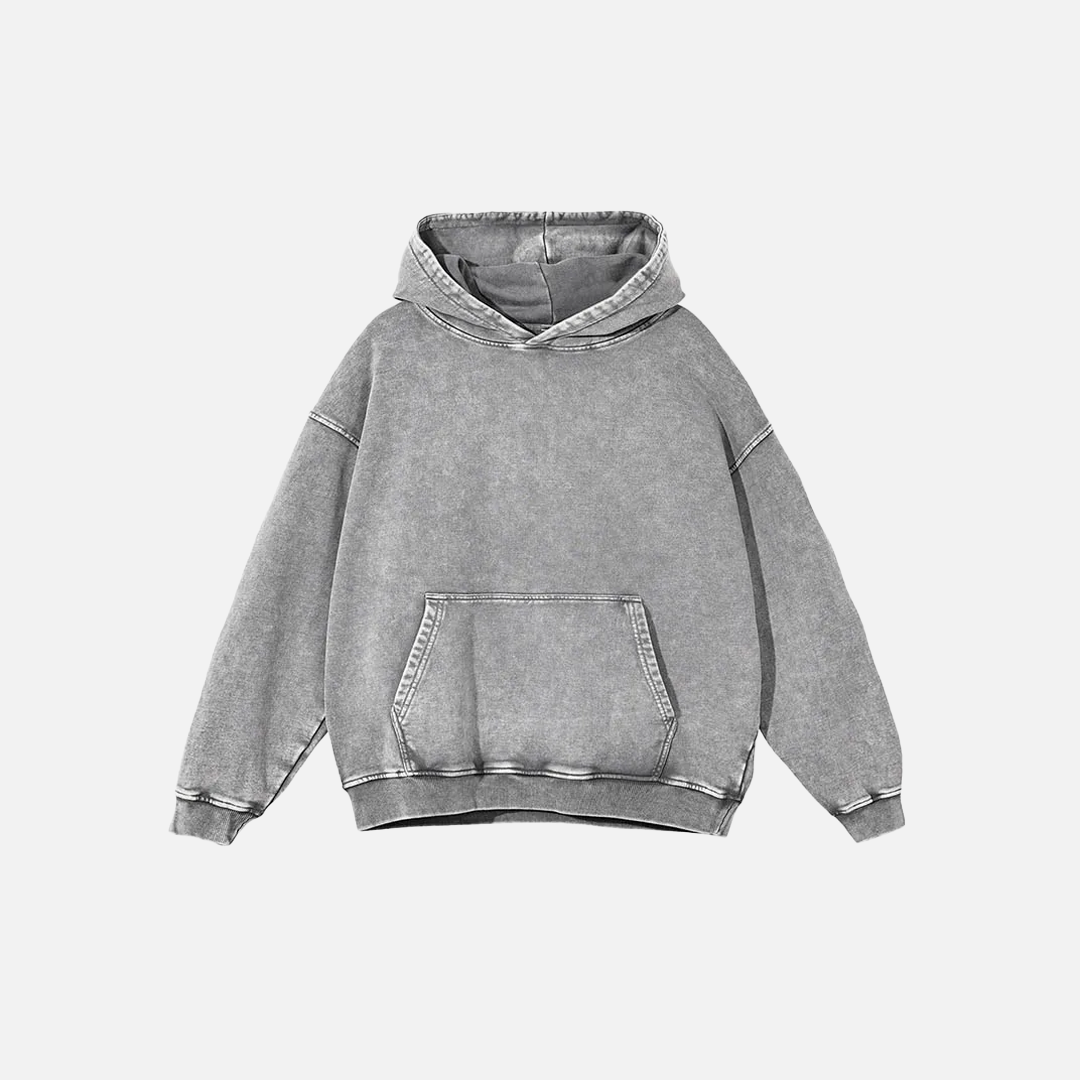 Streetwear Graphic Printed Hip Hop Washed Hoodie