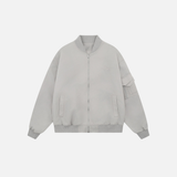 Plüschige, locker sitzende Baseballjacke mit gestickten Buchstaben