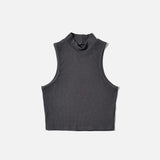 Ärmelloses Crop-Top mit hohem Kragen