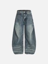 Y2K Trendige, gewaschene, zerrissene Jeans mit weitem Bein