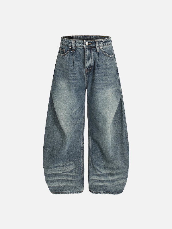 Y2K Trendige, gewaschene, zerrissene Jeans mit weitem Bein