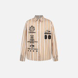Chemise à carreaux à manches longues brodée avec badge Vintage Vibe