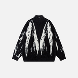 Y2K Breathable Stylish Floral Zip-Up Knit Cardigan