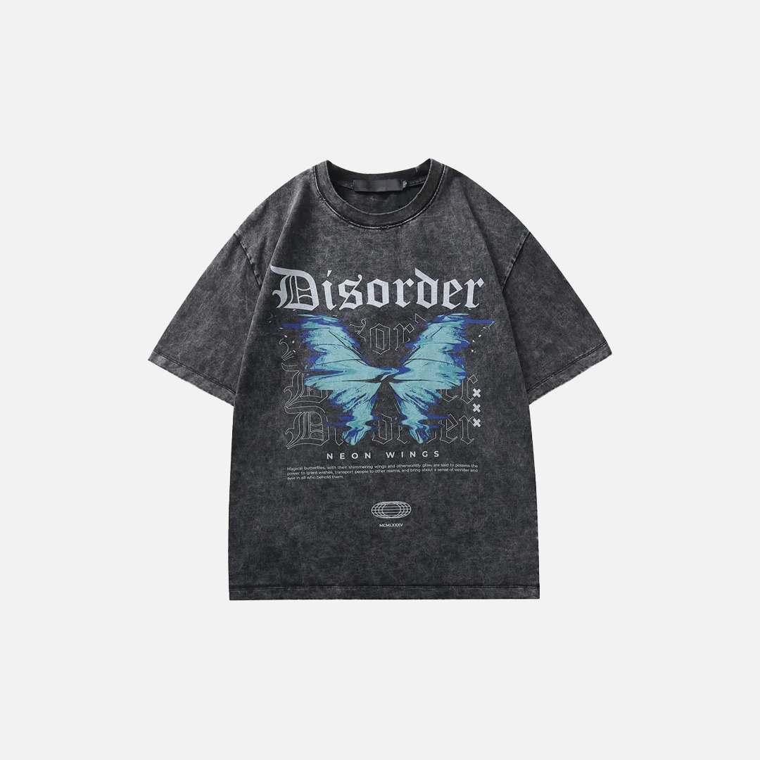 Butterfly Graphic Oversized Vintage Washed T-Shirt