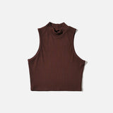Ärmelloses Crop-Top mit hohem Kragen