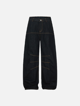 Streetwear Spliced Wide Leg Baggy Denim Jeans