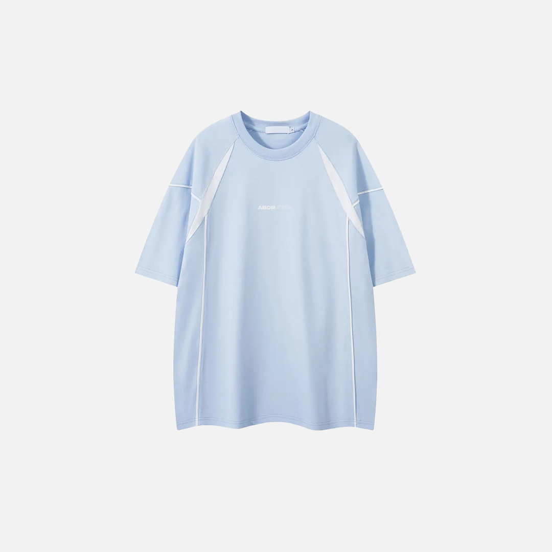グラフィック レーシング プリント パッチワーク オーバーサイズ コットン Tシャツ