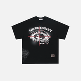 グラフィックアイプリント ルーズコットン半袖Tシャツ