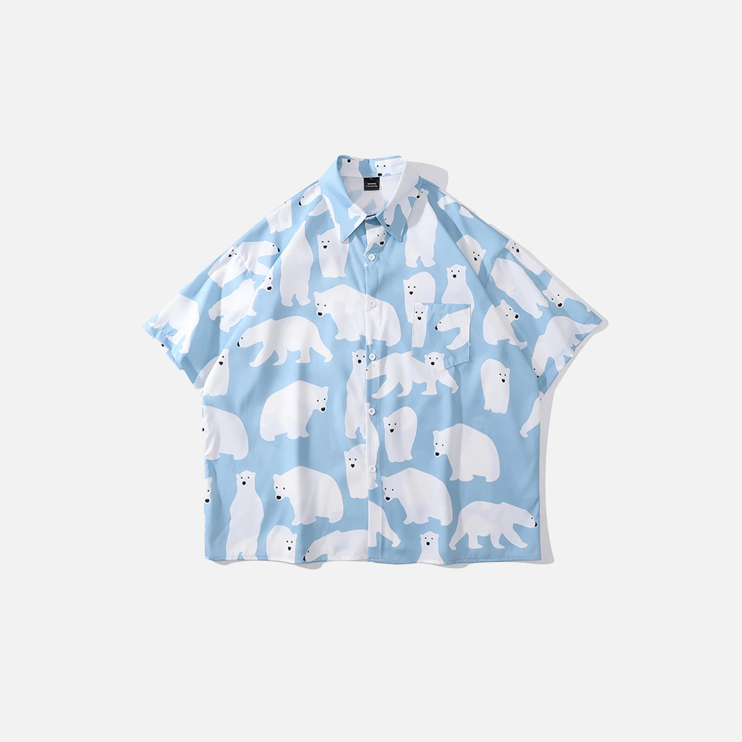 Chemise ample surdimensionnée à l'effigie d'un ours polaire japonais
