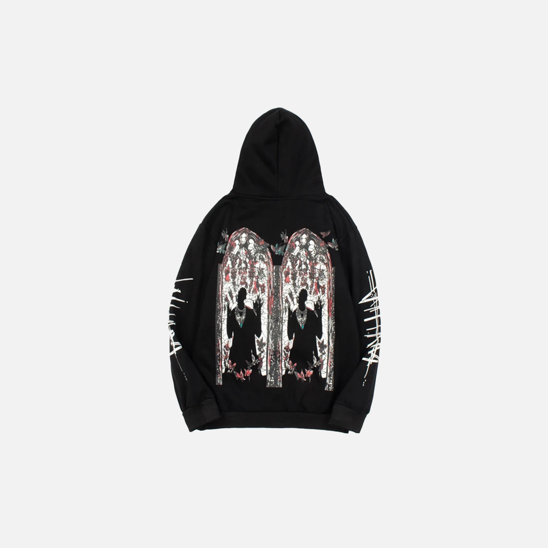 Retro American Butterfly Palace Printed Hoodie