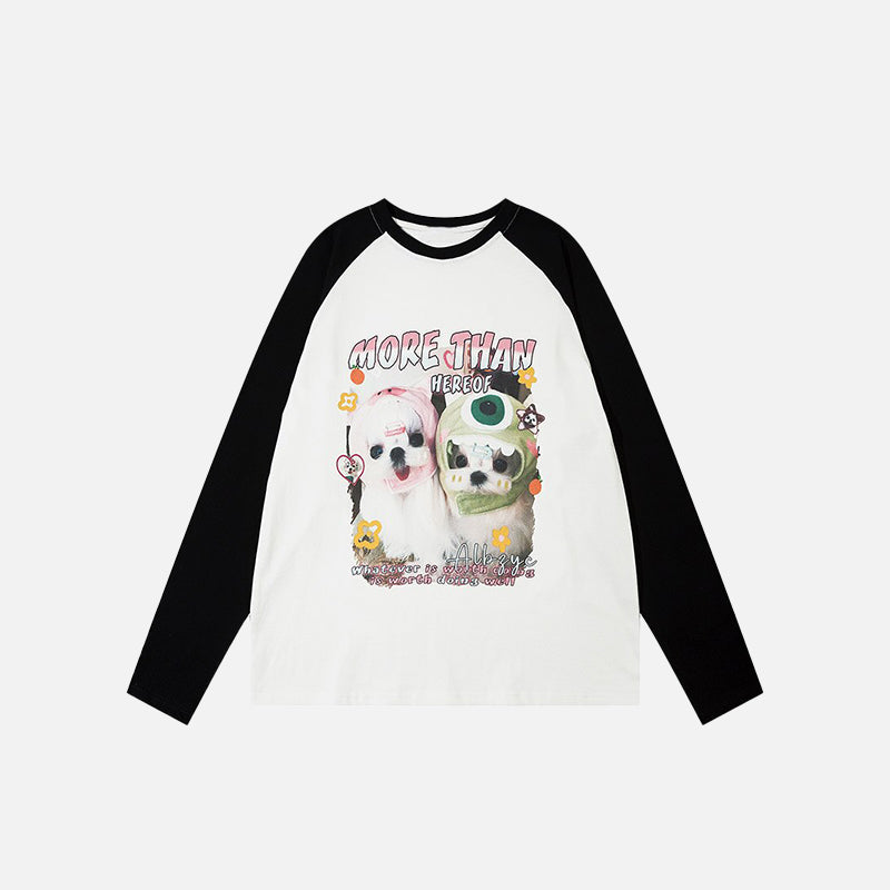 Sweat-shirts à manches longues surdimensionnés avec photo de chiens