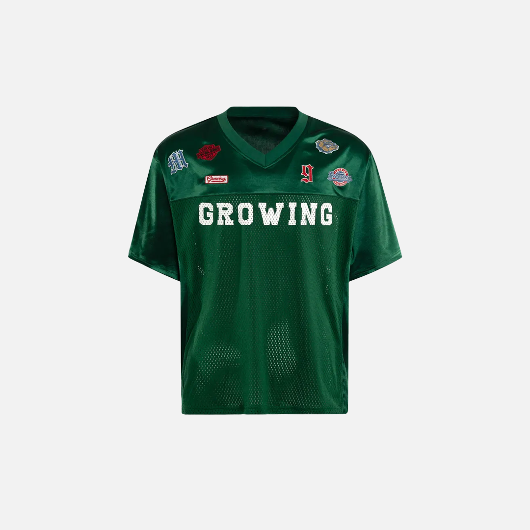 Müheloses Jersey-T-Shirt mit Mesh-Patchwork-Stickerei