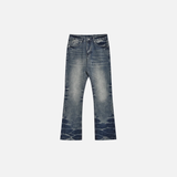 Vintage-Jeans aus blauem Denim im Used-Look mit Schlag