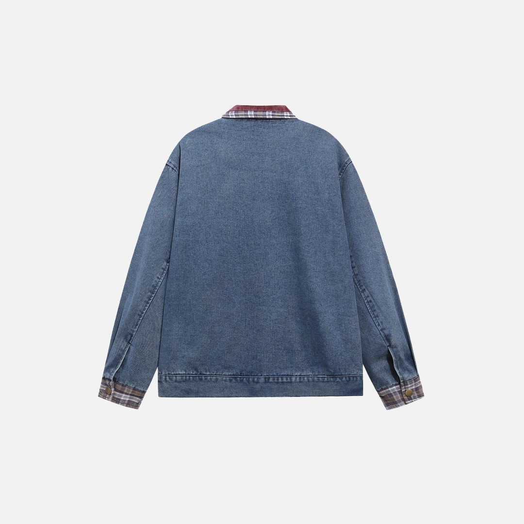 Embroidered Punk Style Cartoon Denim Jacket