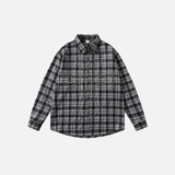 Chemise à carreaux respirante, rétro et élégante à manches longues